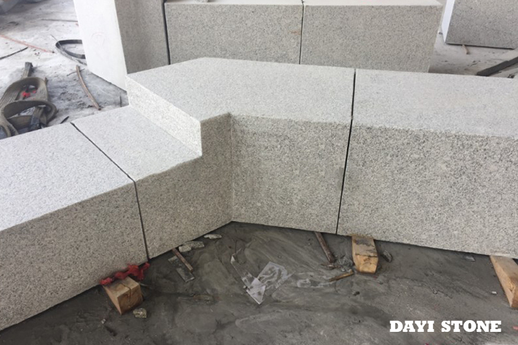 Bench Light Grey Granite G603 Visible sides flamed